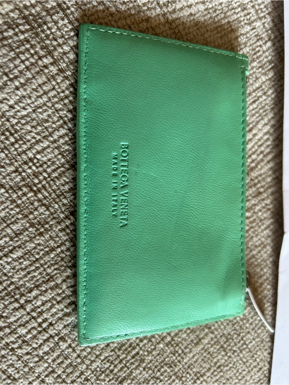 Bottega Veneta Mint Green Intrecciato Leather Card Case with Zip - Picture 9 of 12